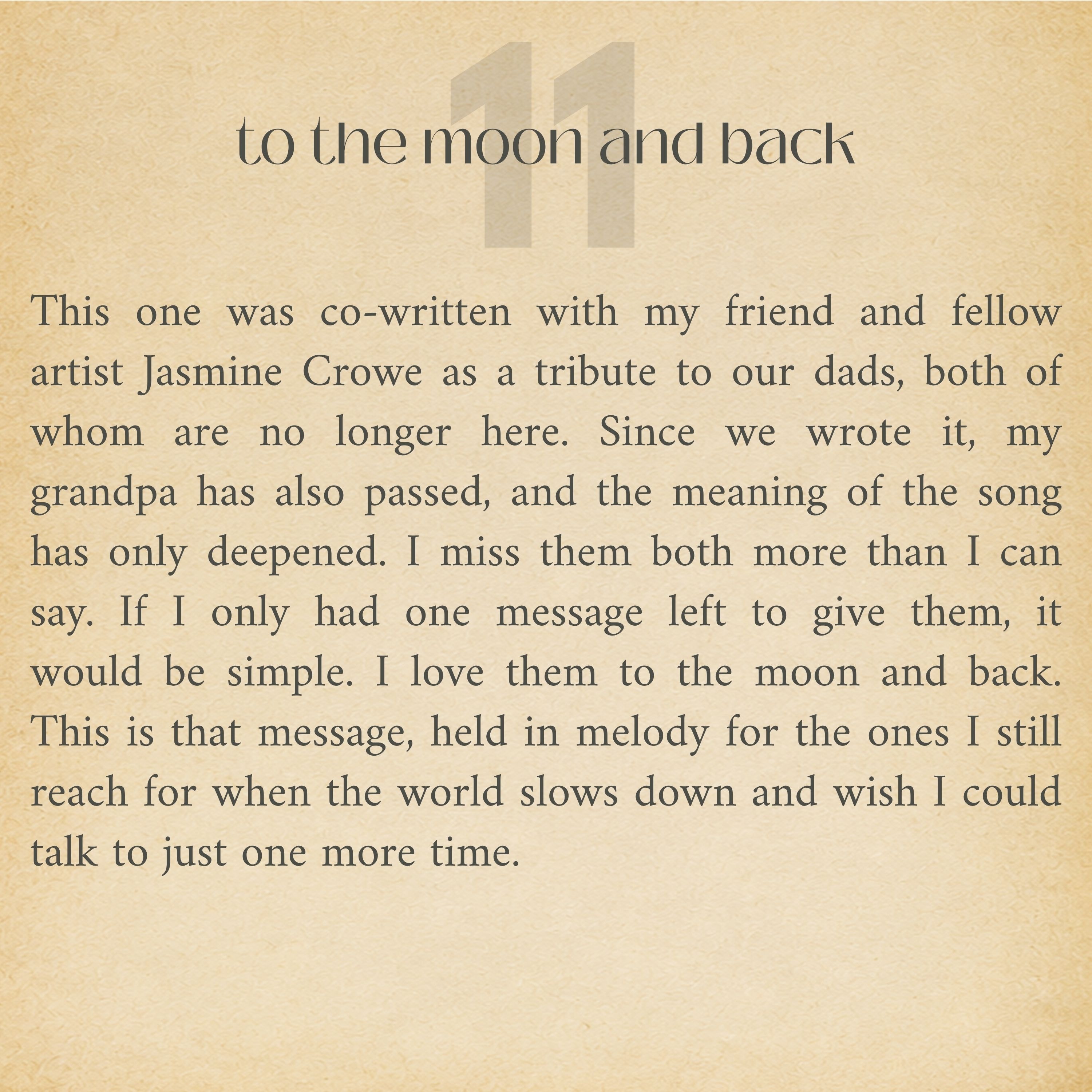 to the moon and back – song notes
