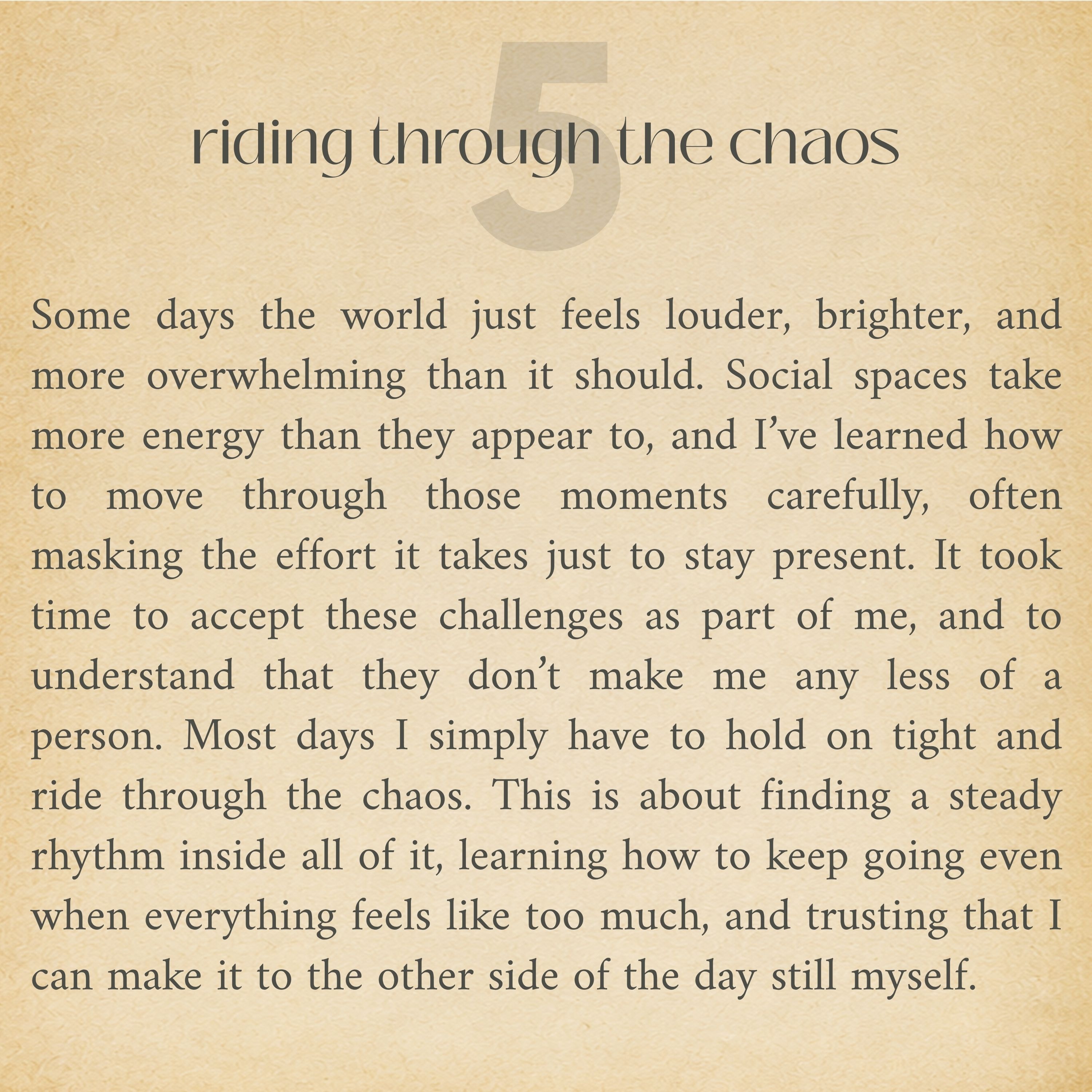 riding through the chaos – song notes